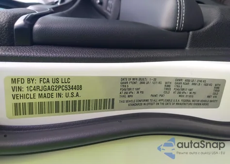 2023 Jeep Grand Cherokee Laredo 4X2 из США, поврежденный, VIN 1C4RJGAG2PC534408